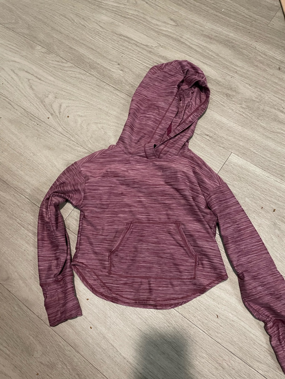 all in motion Marled Mauve Hooded Pullover - Mauve Pink
